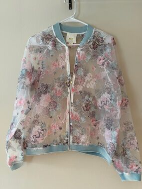 NWT NEW Anthropologie Textured Floral Bomber Jacket by Maeve Size Small Size M
